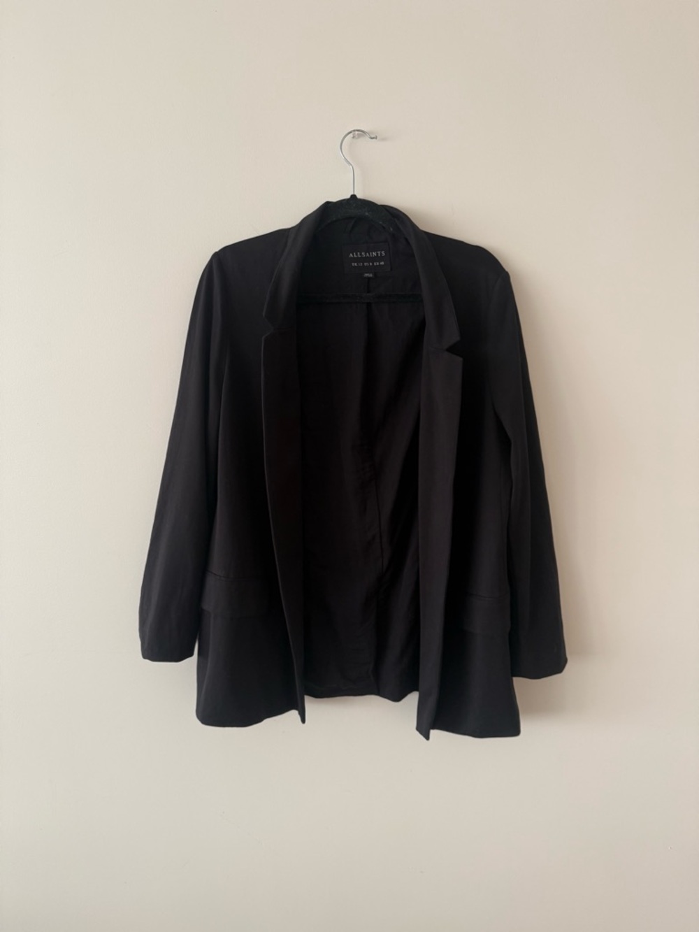 All Saints Women's Black Open Blazer Jacket